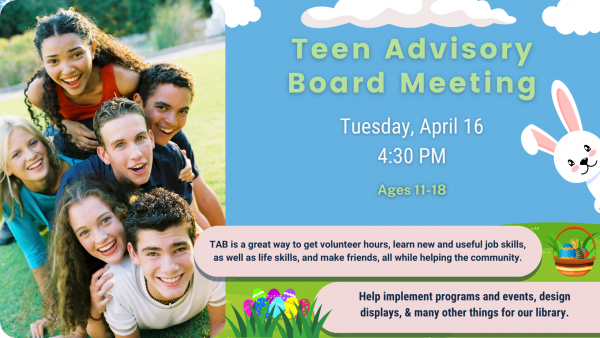 Image for event: Teen Advisory Board (TAB) Meeting 